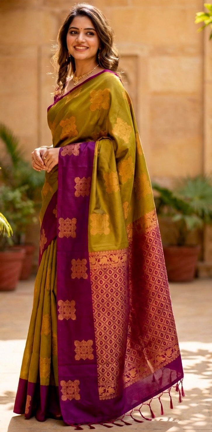 Kanchipuram Elite Silk Grand Contrast Pallu Saree
